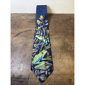 Wild Kingdom 1998 Marc Dennis Neck Tie Bruce's Rainforest Frogs Dragonfly
